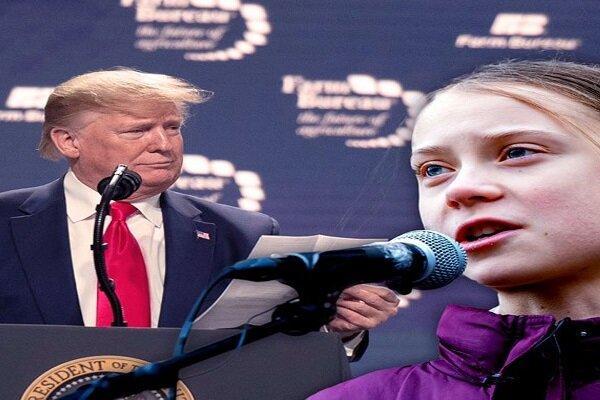 دعوای ادامه دار ترامپ با یک دختر نوجوان در داووس