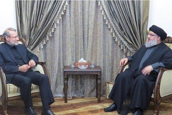 ملاقات لاریجانی با دبیرکل حزب الله لبنان